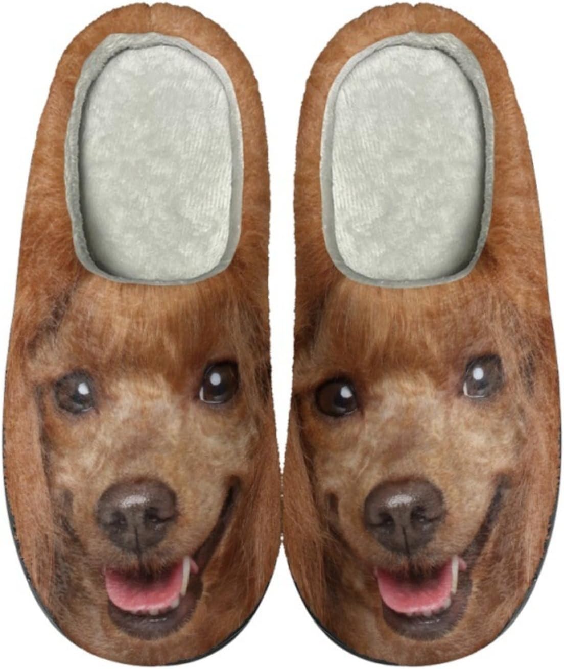 

Домашние тапочки с изображением животных для женщин и мужчин, пушистые, мягкие, милые, с мультяшным дизайном, теплые, для дома и улицы, с нескользящей подошвой Elirar, Dog