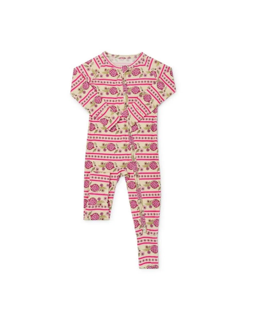 Детский бамбуковый комбинезончик Baby Girl's Pomegranate Soiree Motette, розовый — фото 2