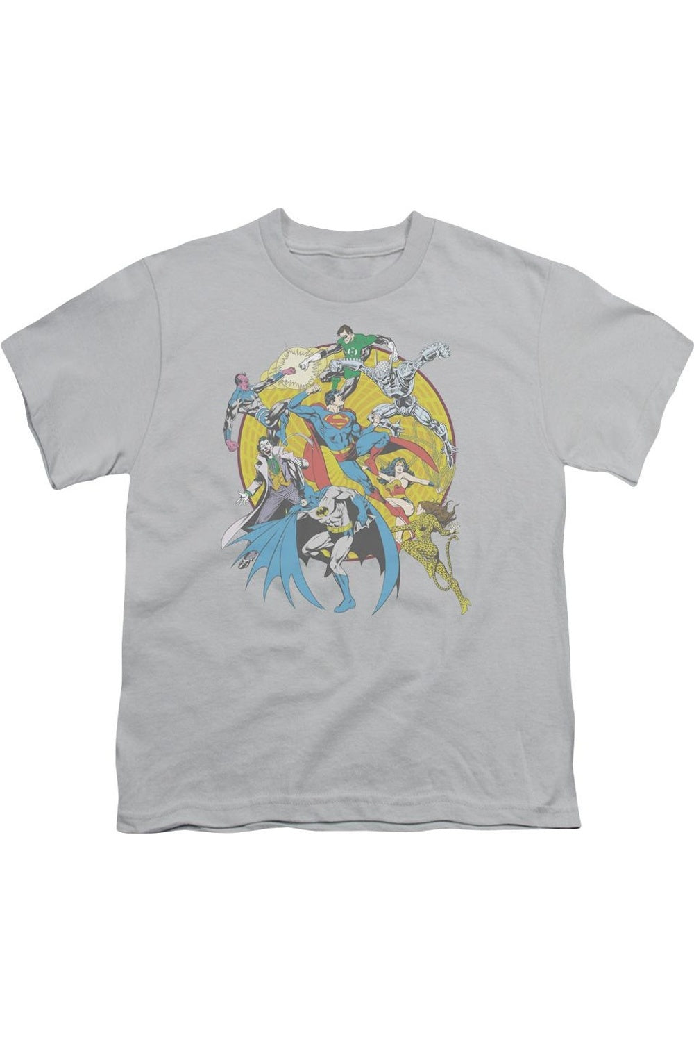 

Футболка с крутящимся логотипом DC Comics для детей Gildan, серебряный