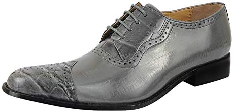 

Мужские классические оксфорды LIBERTYZENO из натуральной кожи с принтом страуса/угря для Рождества, серый