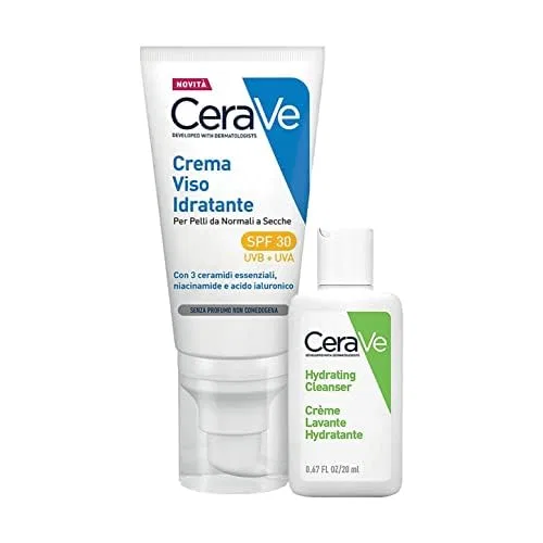 Набор для лица CeraVe: увлажняющий крем SPF 30 и очищающее средство Cerave
