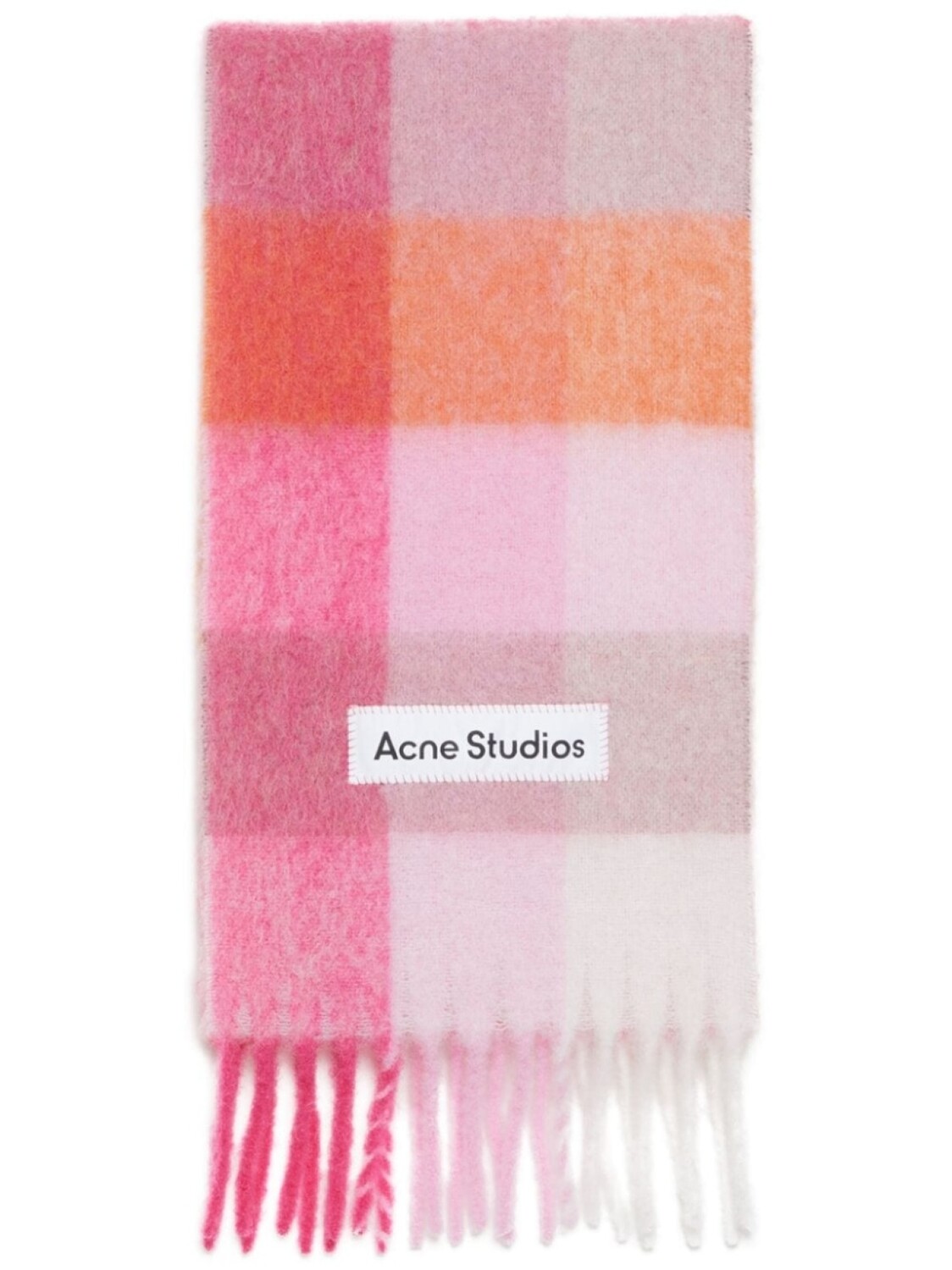 

Acne Studios шарф с бахромой и логотипом, розовый