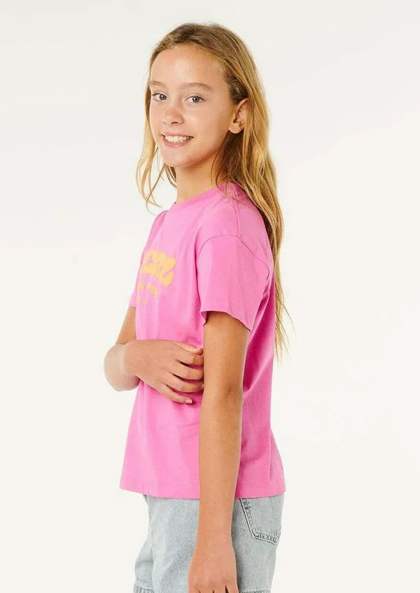 Футболка свободного кроя с принтом "surf puff" Rip Curl, Super Pink — фото 4