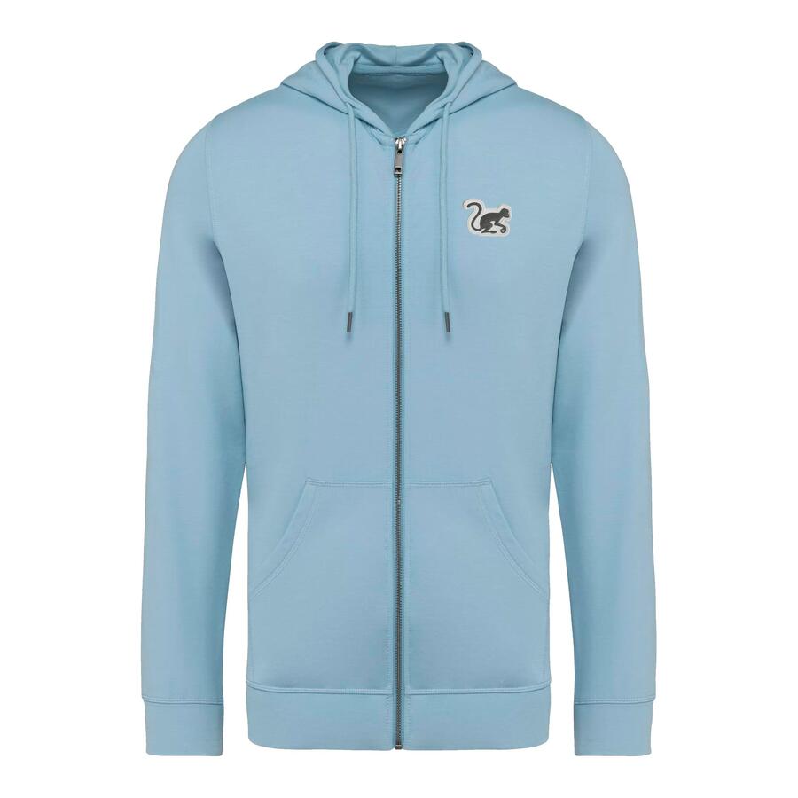 

SURF MONKEY Мужская/женская толстовка с капюшоном на молнии – экологичная (синяя)