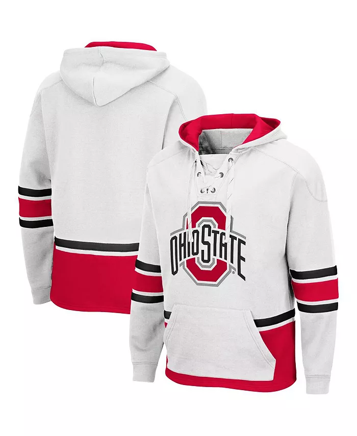 

Мужская толстовка Ohio State Buckeyes Hockey 3.0 с капюшоном Colosseum, белый