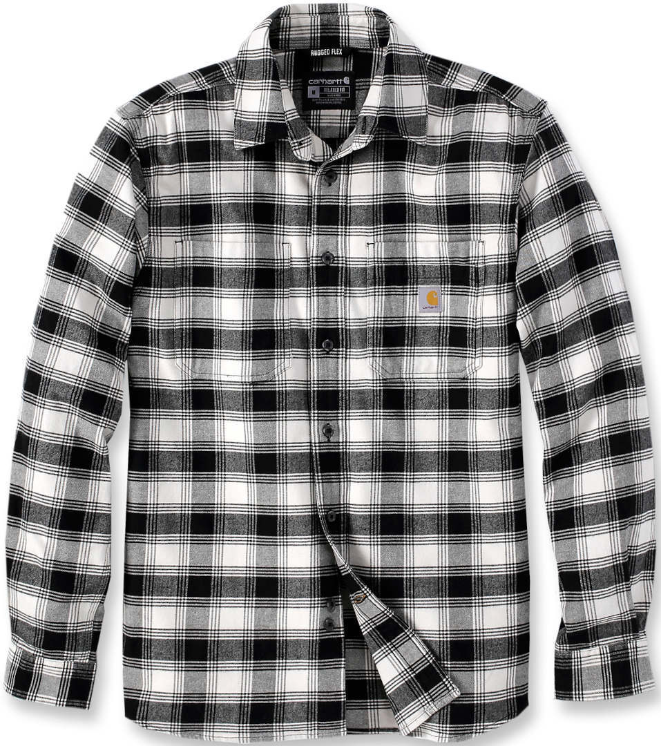 

Рубашка Carhartt Rugged Flex Flannel Plaid Shirt, цвет Black/Beige