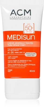 

Минеральный увлажняющий тонизирующий крем spf 50+ ACM Medisun, Light Tint 40 ml