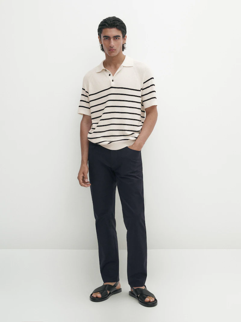 

Джинсовые брюки узкого кроя Massimo Dutti, синий