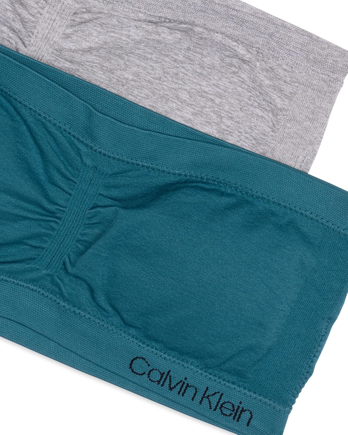 Набор бесшовных бюстгальтеров-бандо для девочек Calvin Klein Girls, Pacific/Heather Gray — фото 3