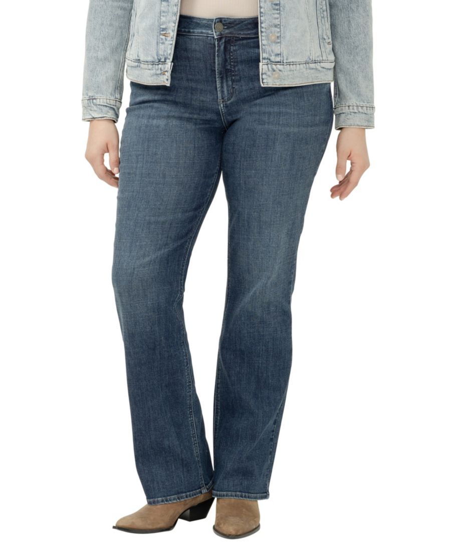 

Джинсы Suki Plus Size со средней посадкой, облегающим силуэтом и расклешенными штанинами Silver Jeans Co, Beats