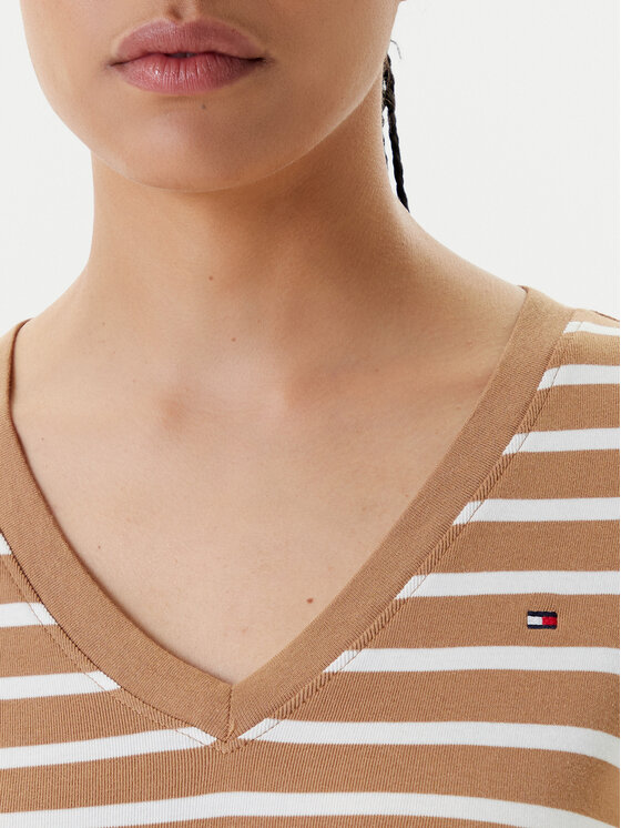 Облегающая футболка New Cody WW0WW40584 Tommy Hilfiger, коричневый — фото 4