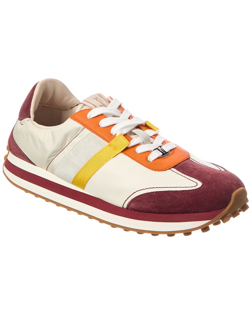 

Кроссовки Ferragamo из замши и ткани Salvatore Ferragamo, белый