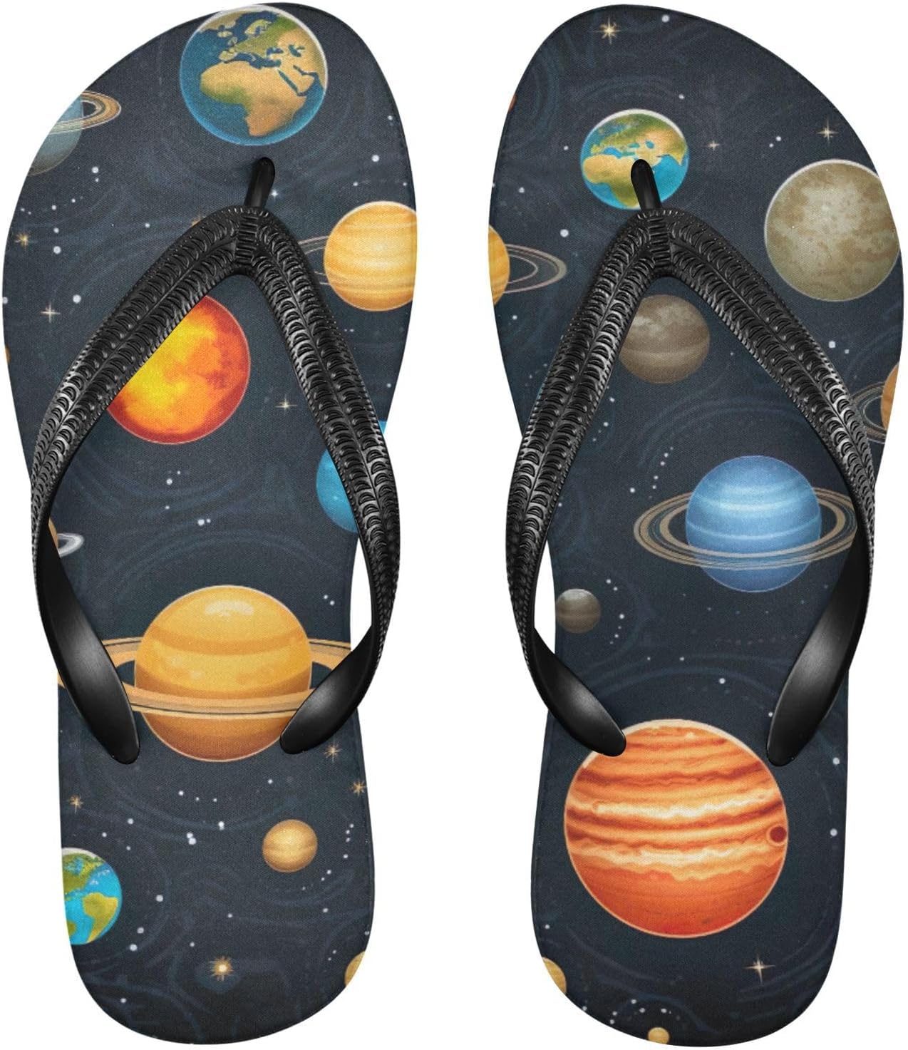 

Женские и мужские летние пляжные шлепанцы Space Planet Galaxy, повседневные сандалии для душа Kfbe
