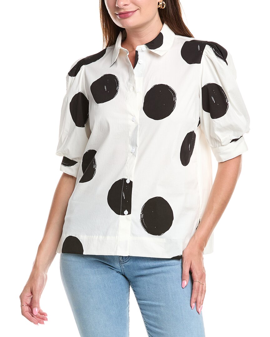 

T Tahari Блузка А-силуэта, белый