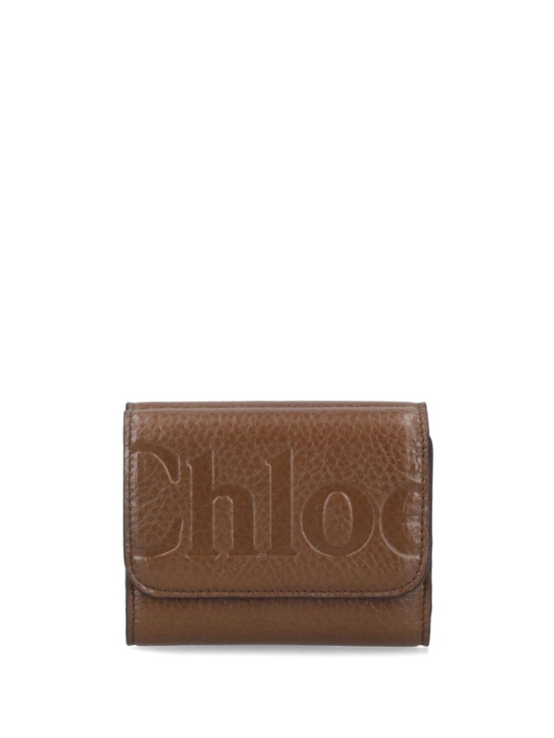 

Кошелек с тисненым логотипом Chloé, коричневый
