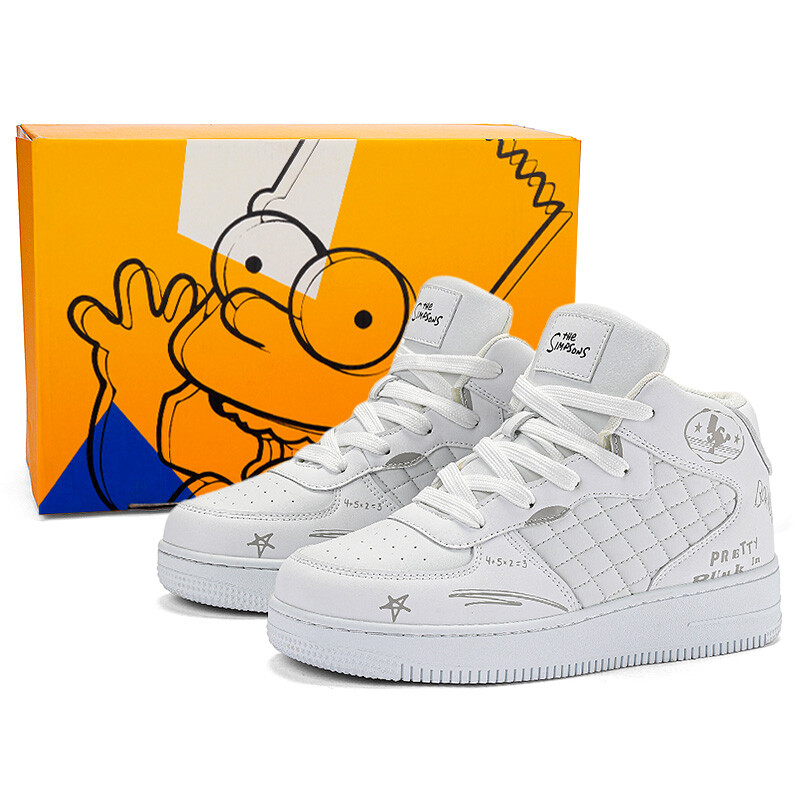 

Кроссовки The Simpsons Skateboarding Shoes Unisex High-top, белый