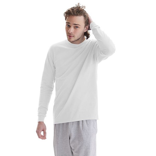 

Мужская футболка с длинным рукавом из плотного хлопка Hanes, White