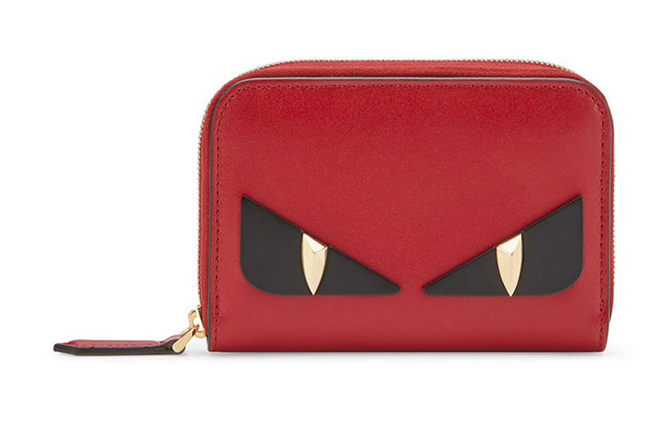 

FENDI Кожаный кошелек для женщин красный