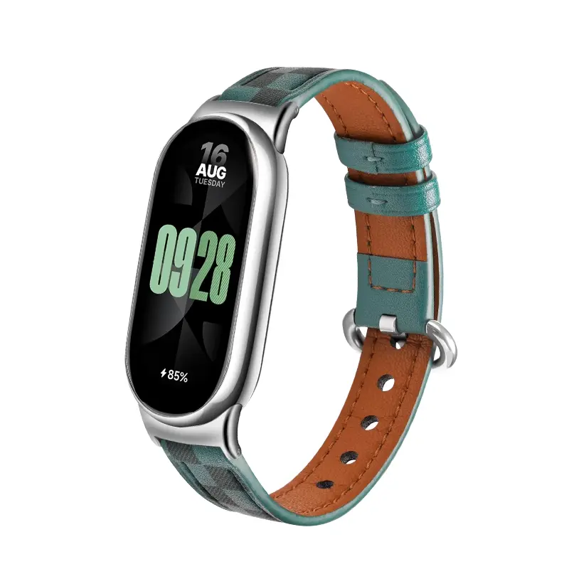 

Biaodaige Часы Strap Xiaomi Compatibility Genuine Leather Material 205mm, Olive Green