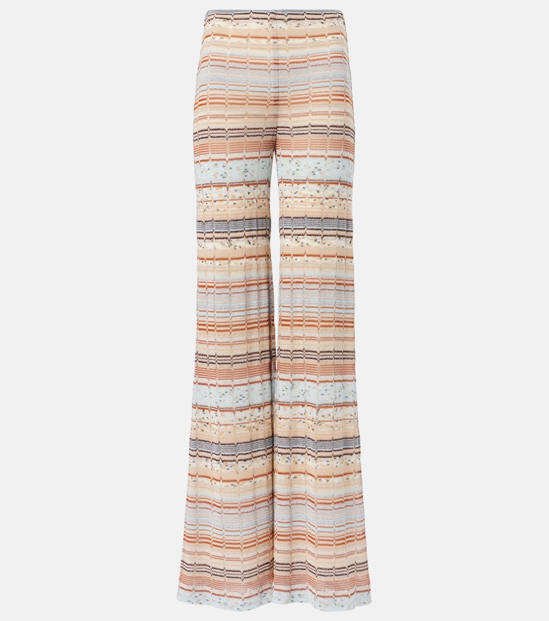 

Широкие брюки из смесовой хлопковой ткани Wave Missoni, Multiclr Brown Cream Grey