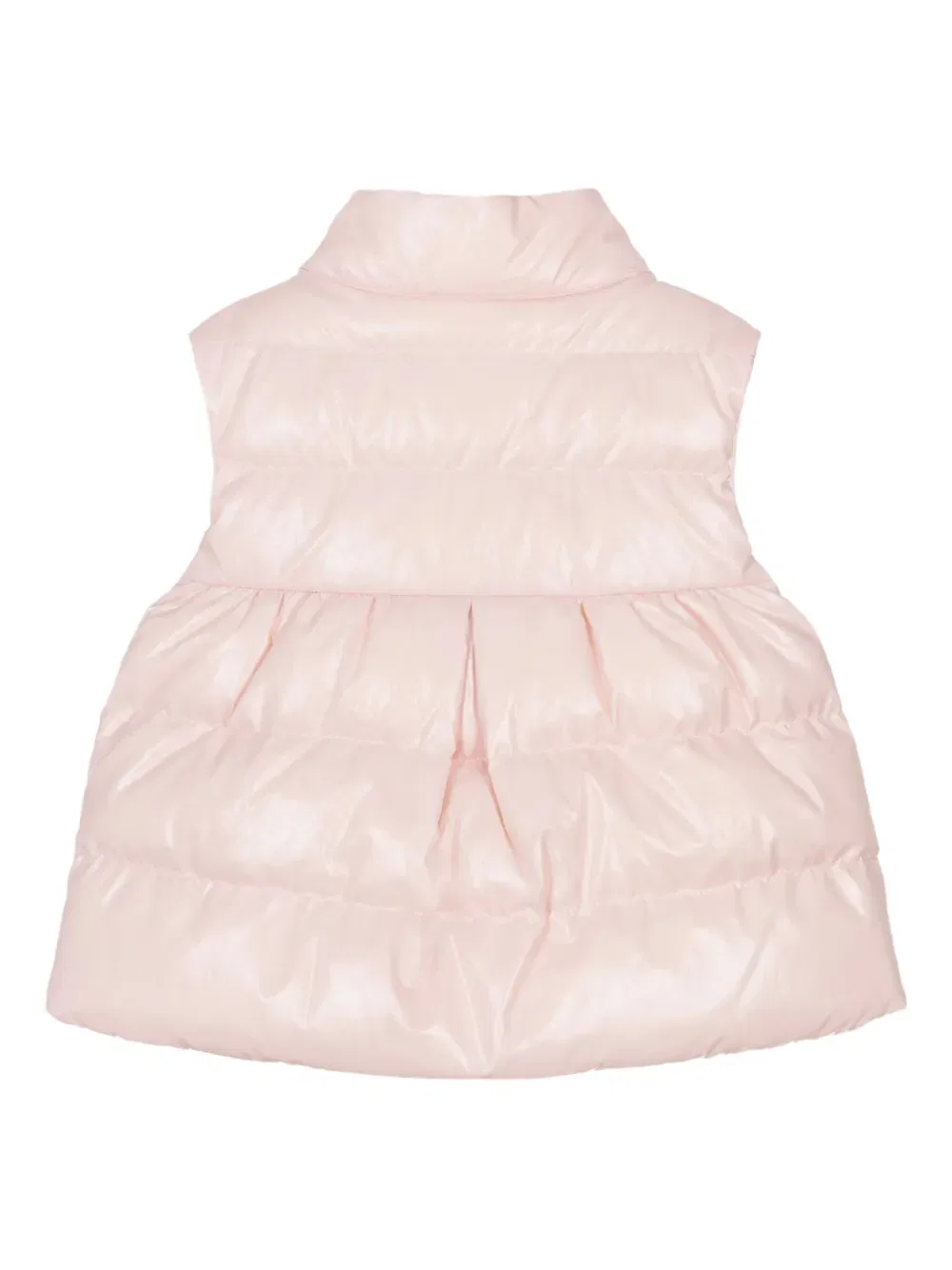 Стеганый жилет с нашивкой-логотипом Moncler Enfant, розовый — фото 2
