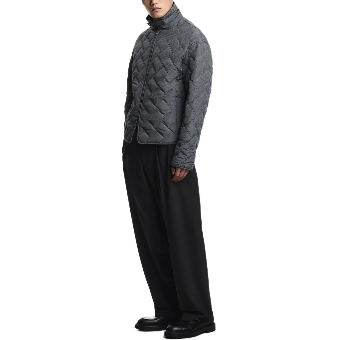 Стеганая куртка на молнии EMPORIO ARMANI, Gray — фото 4