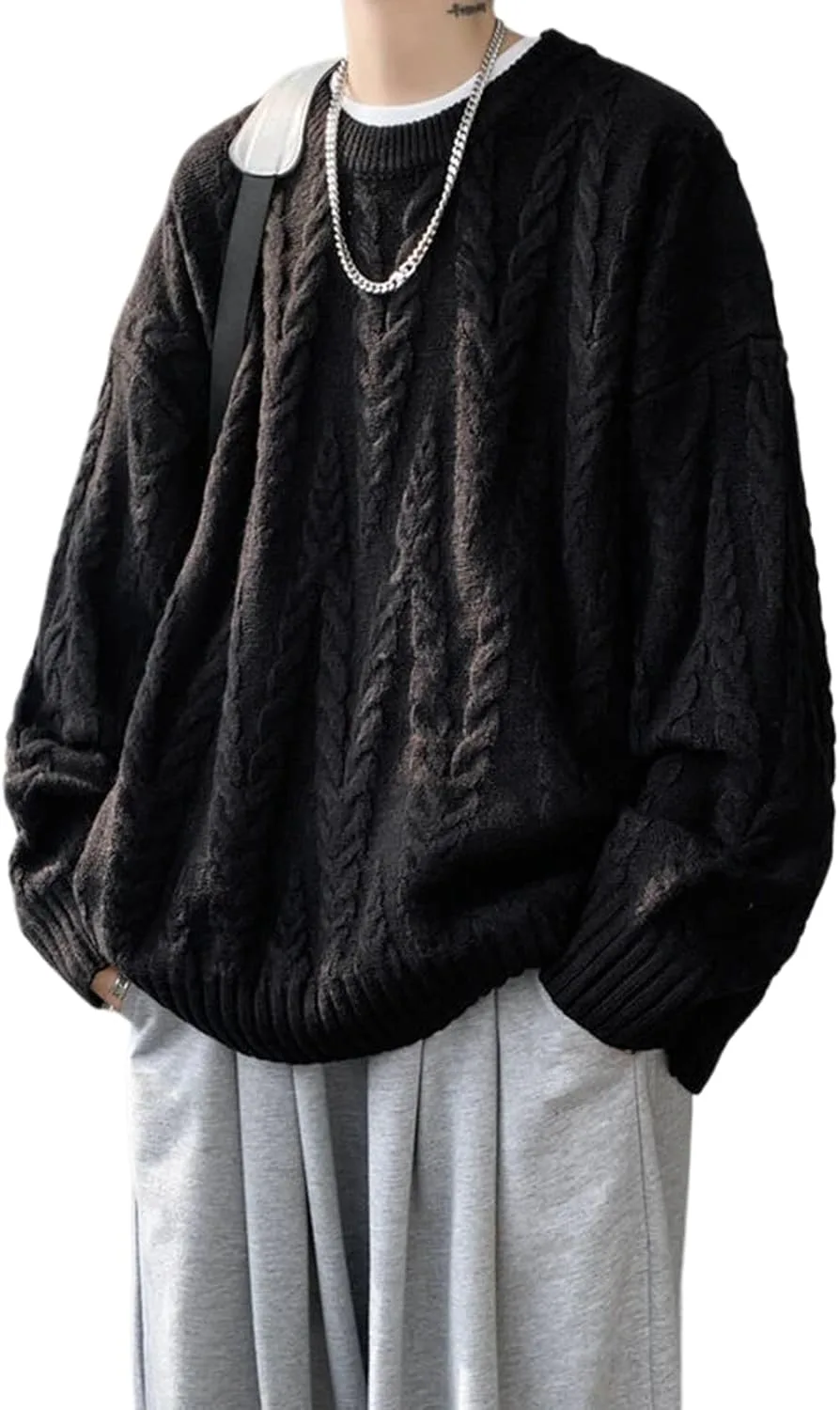 

Осенне-зимний мужской вязаный свитер O-Neck Loose Casual FSSNHQHCJ