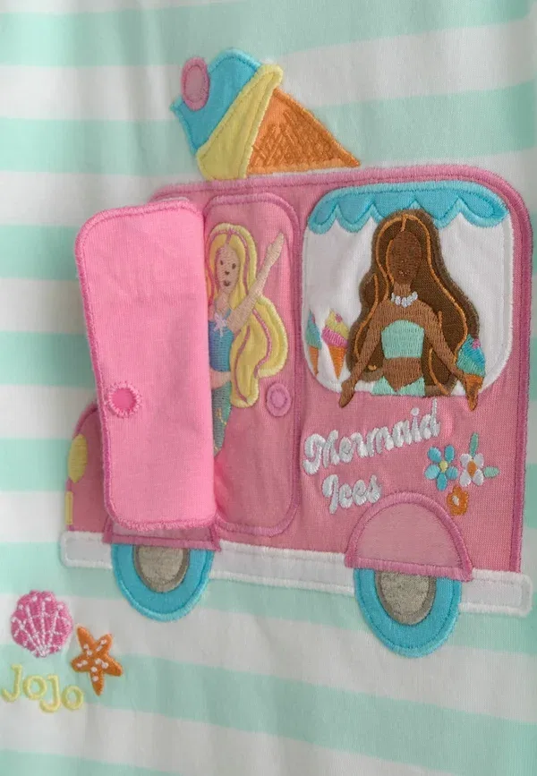 Футболка Regular fit, принтованная Jojo Maman Bébé, зеленая русалка — фото 4