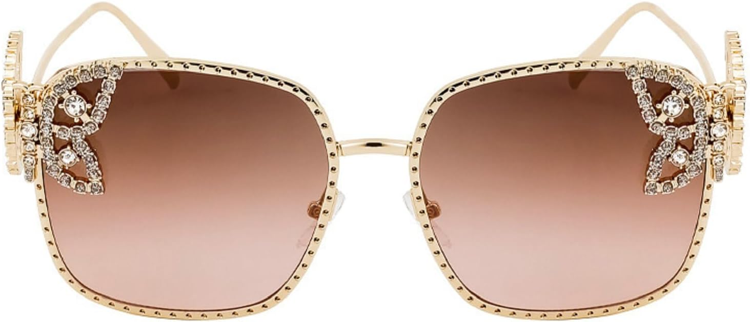 

Роскошные солнцезащитные очки с многоугольными линзами и стразами, женские, в ретро-стиле, с металлической оправой в виде бабочки, защита от ультрафиолета UV400, артикул 98113 Melrose, Brown Pink
