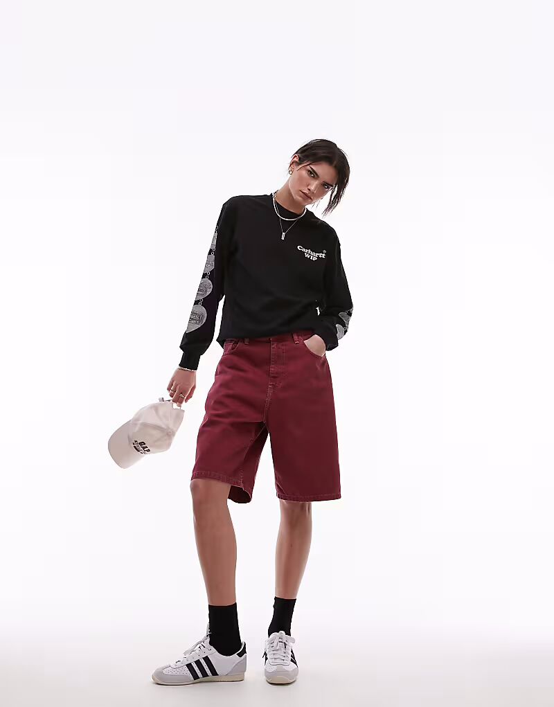 

Свободные джинсовые шорты Carhartt WIP Brandon красного цвета