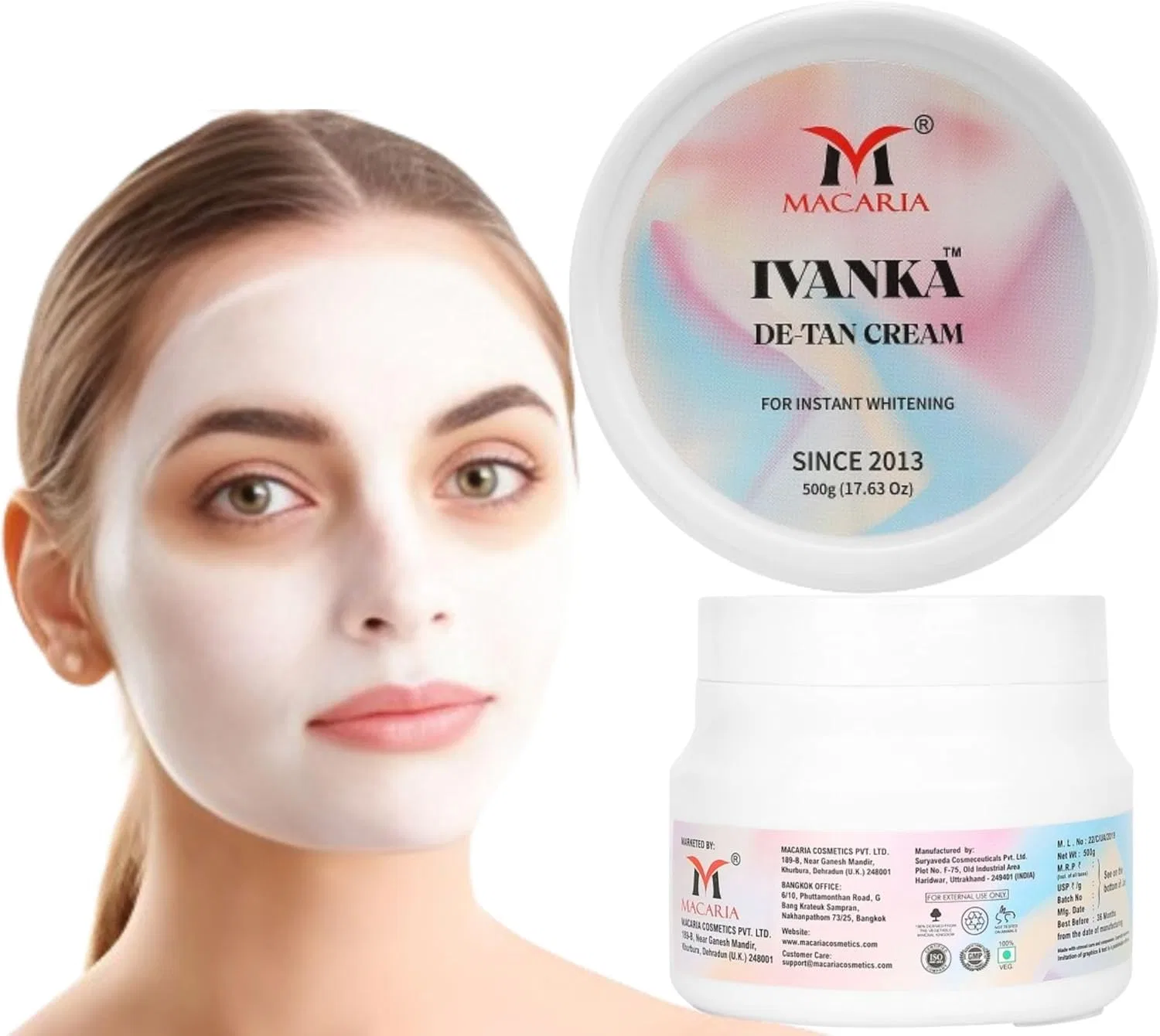 Маска для лица Macaria — Ivanka De-Tan с витамином E, 500 г
