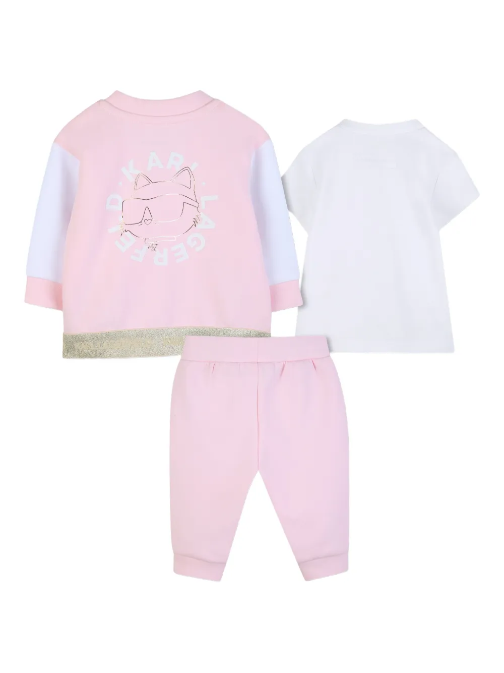 Спортивный костюм Ikon Choupette в стиле колор-блок Karl Lagerfeld Kids, розовый — фото 2