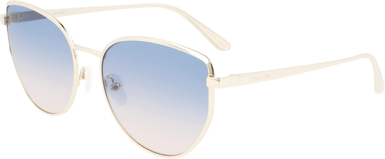 

Женские прямоугольные солнцезащитные очки Calvin Klein Ck22113s, Gold/Sky