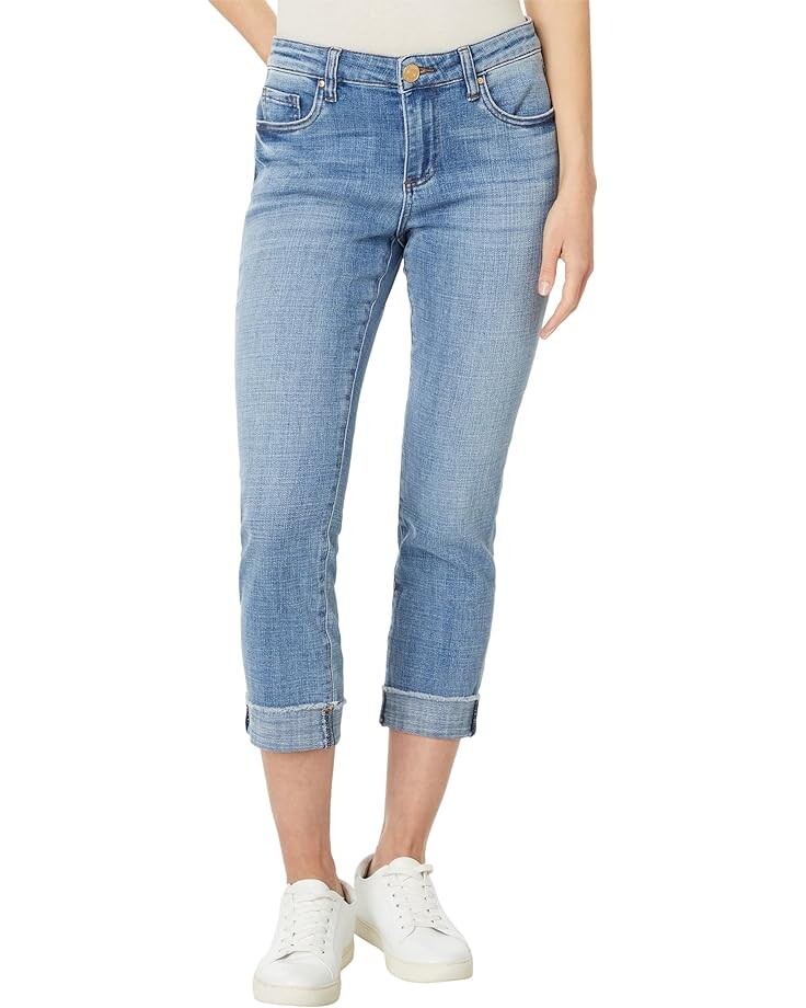 

Джинсы KUT from the Kloth Amy Crop Straight Leg- Roll-Up Fray In Gained, цвет Gained
