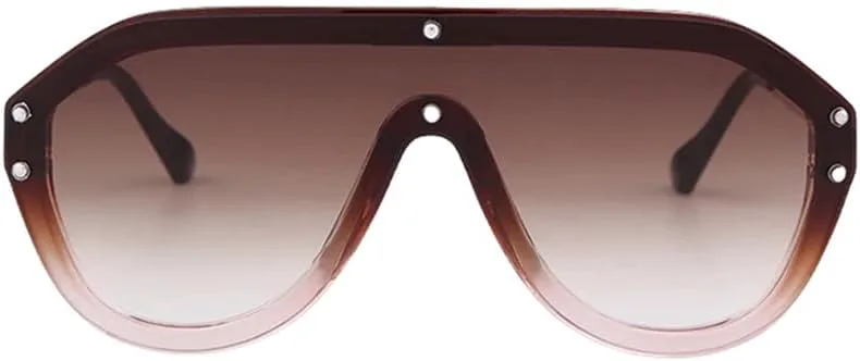 

Модные женские солнцезащитные очки большого размера, цельные, с защитой от УФ-излучения UV400, женские модные солнцезащитные очки с заклепками, очки UV400 HVTVTLA, C3