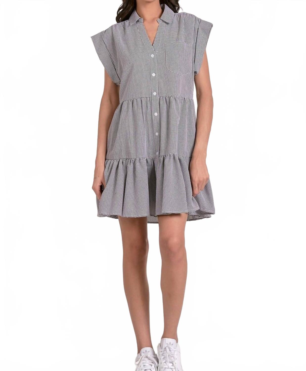 

Черное мини-платье из сеерсакера Wren ELAN