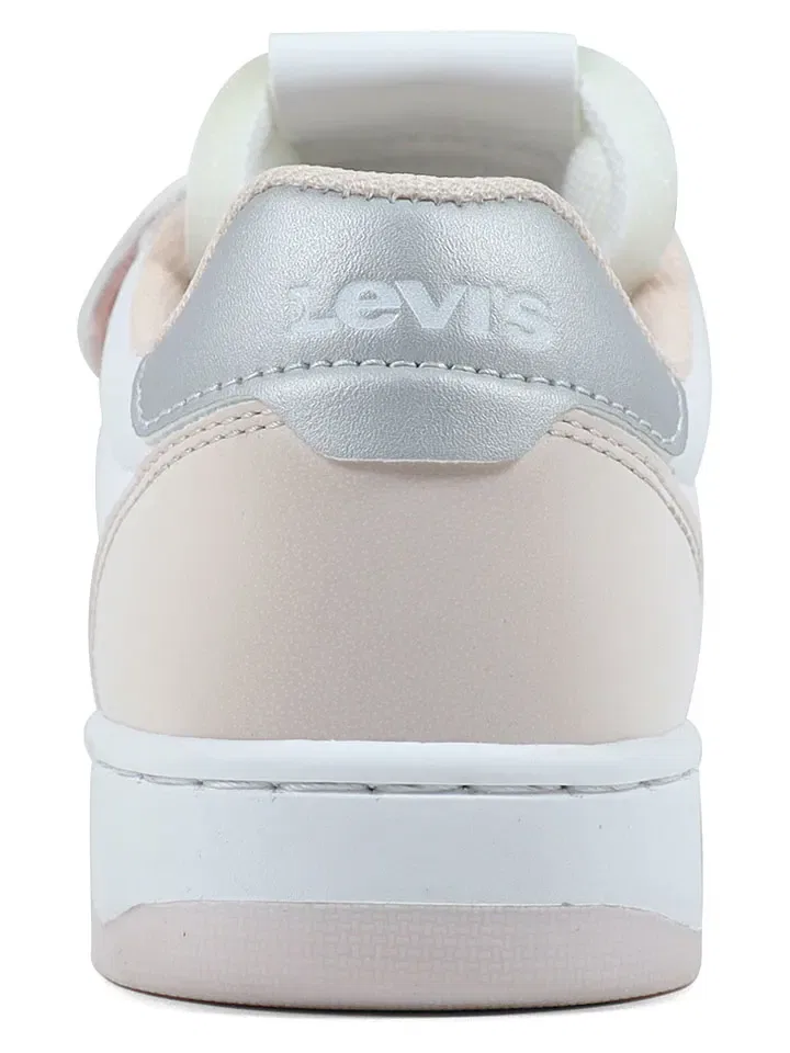 Кроссовки детские бело-розово-серебристые Levi's — фото 4