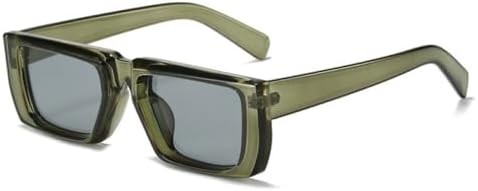 

Солнцезащитные очки 2026 года, маленькие прямоугольные, серебристые, для женщин, модные панк-очки, трендовые очки в стиле стимпанк, винтажные зеленые очки для мужчин MTZJH, C19-green Gray