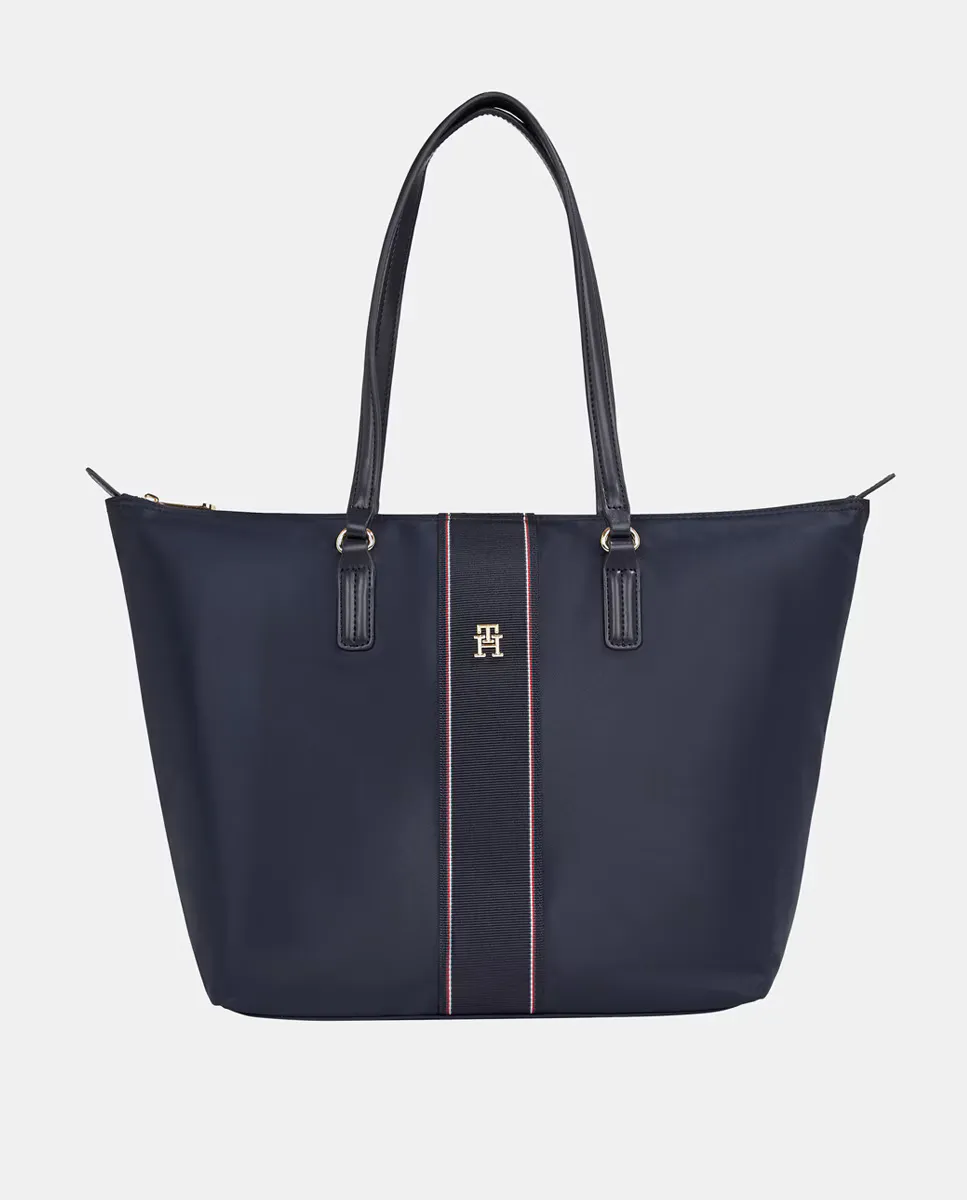 

Сумка-тоут с фирменной деталью Tommy Hilfiger, тёмно-синий