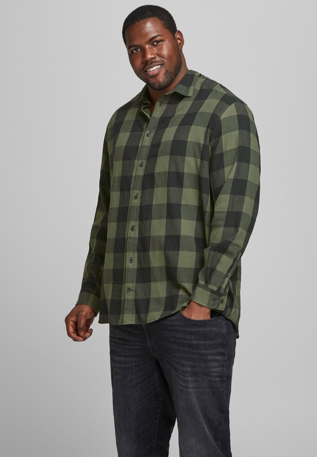 

Рубашка JJEGINGHAM TWILL NOOS Jack & Jones, пыльный оливковый