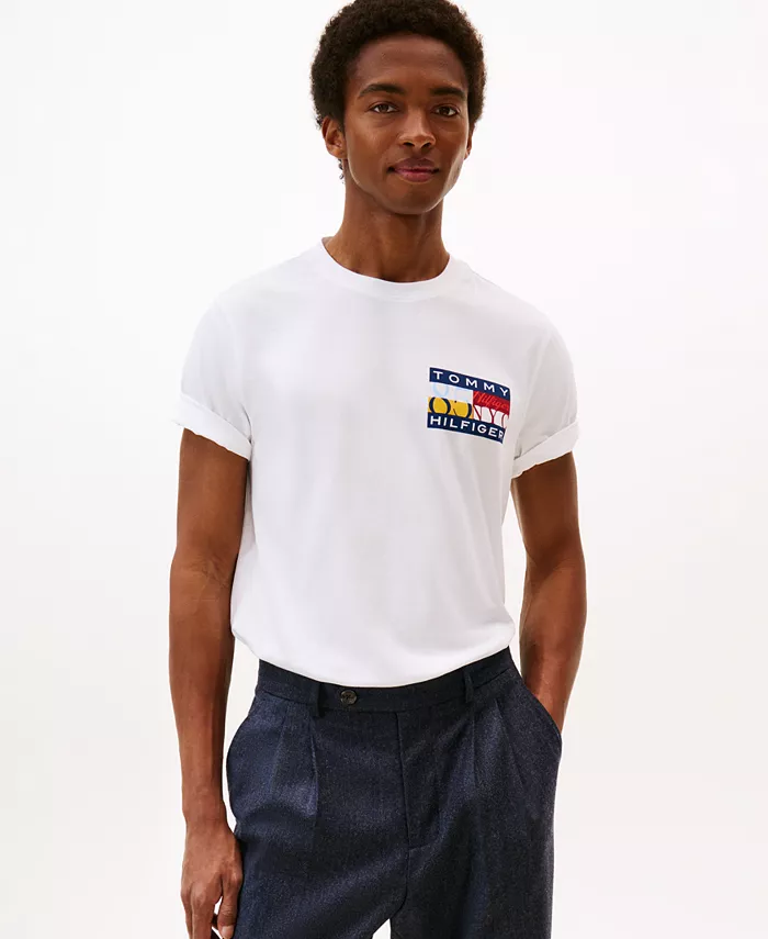 

Мужская футболка с цветным флагом Tommy Hilfiger, белый