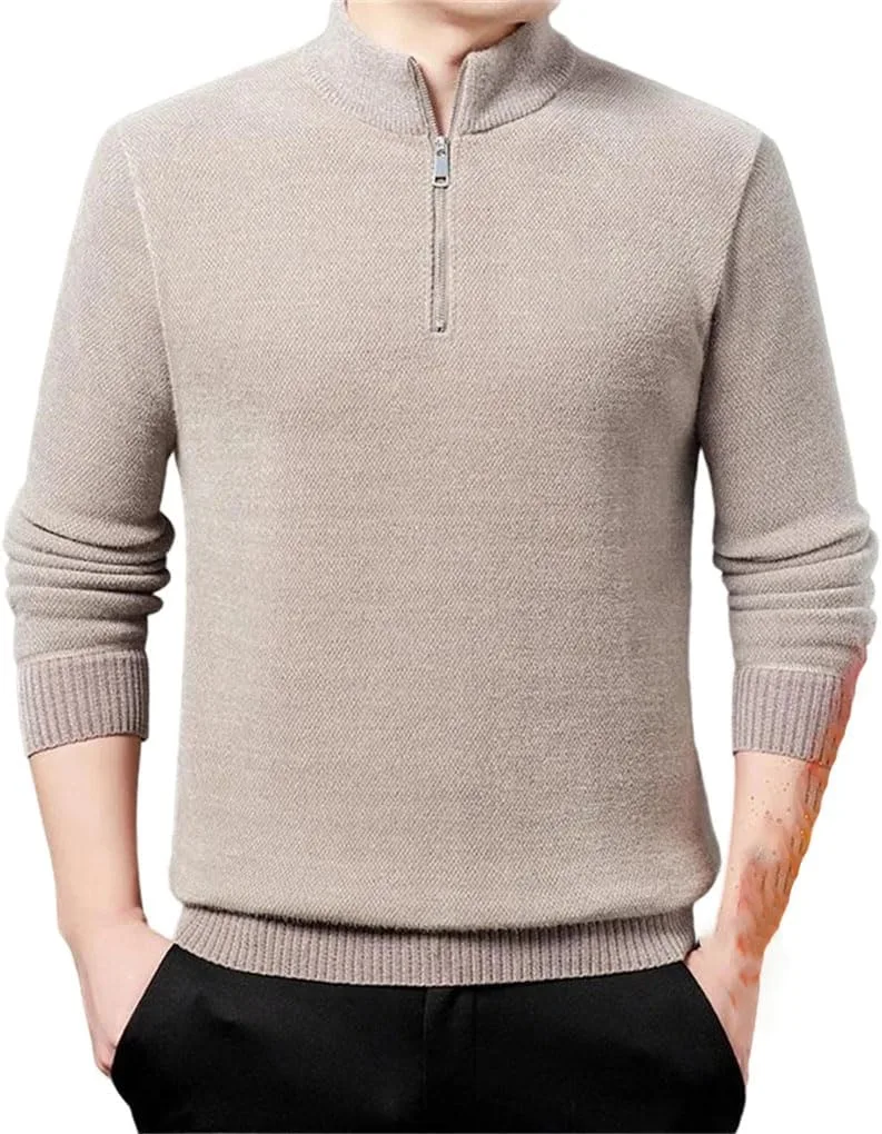 

Мужской свитер с высоким воротником на молнии, флис