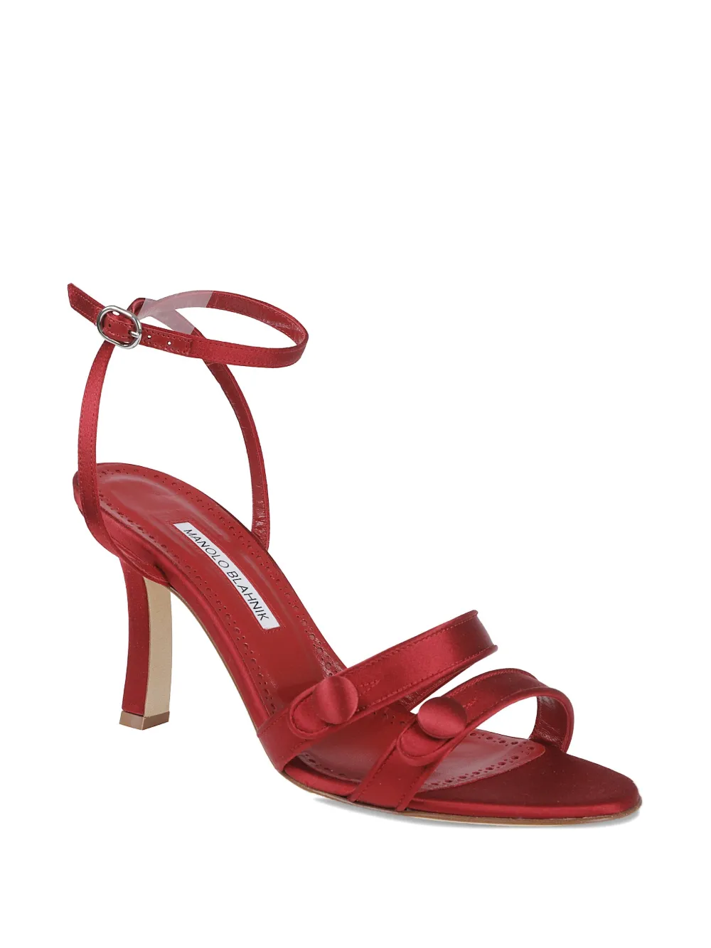 Босоножки Neusita на каблуке 90 мм Manolo Blahnik, красный — фото 2