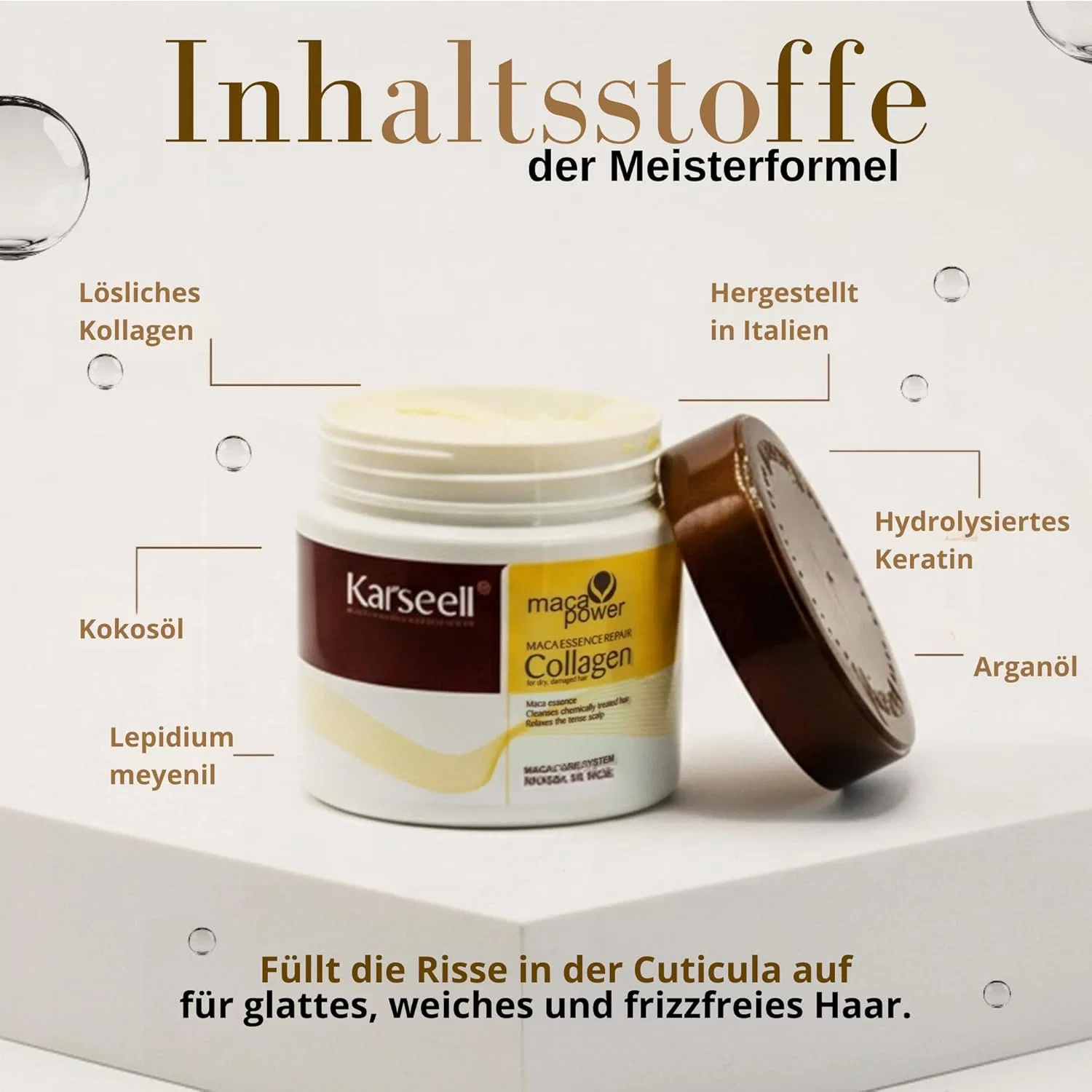 Профессиональная маска для волос Karseell MACA CARE SYSTEM с коллагеном и аргановым маслом 500 мл Karseell Maca Care System — фото 2