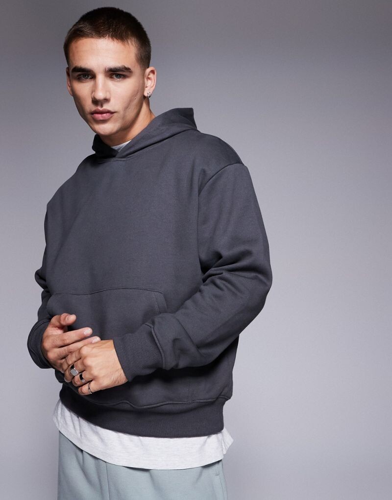 

ASOS DESIGN – черная стираная толстовка оверсайз премиум-класса с капюшоном