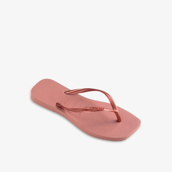 Узкие резиновые шлепанцы с квадратным носком Havaianas, розовый — фото 3