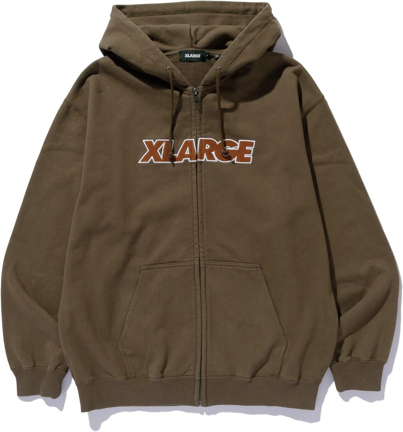 

Мужская толстовка с капюшоном на молнии и стандартным логотипом размера XL Xlarge, коричневый