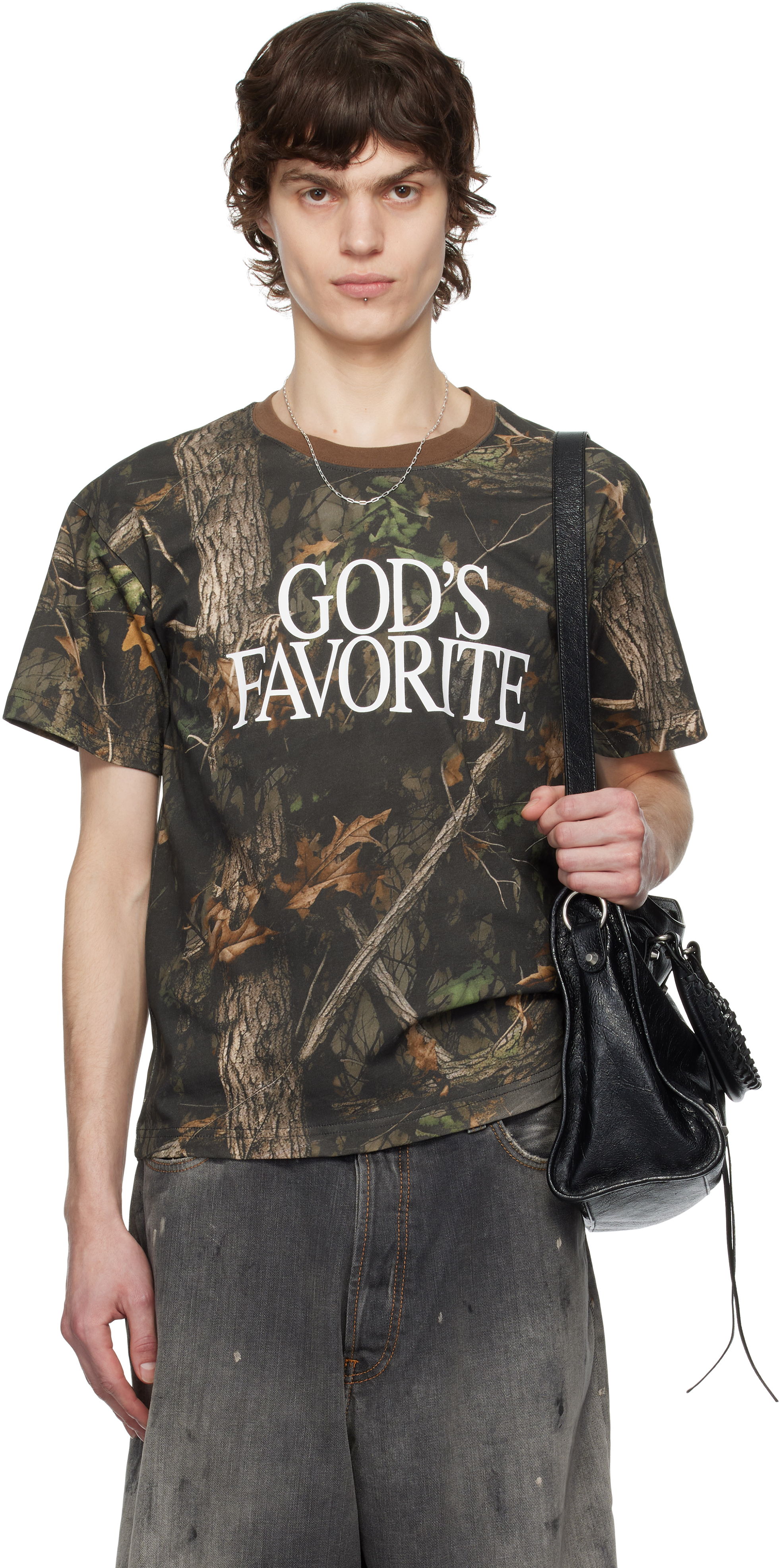 

Футболка цвета хаки «Любимец Бога» Praying, Camo