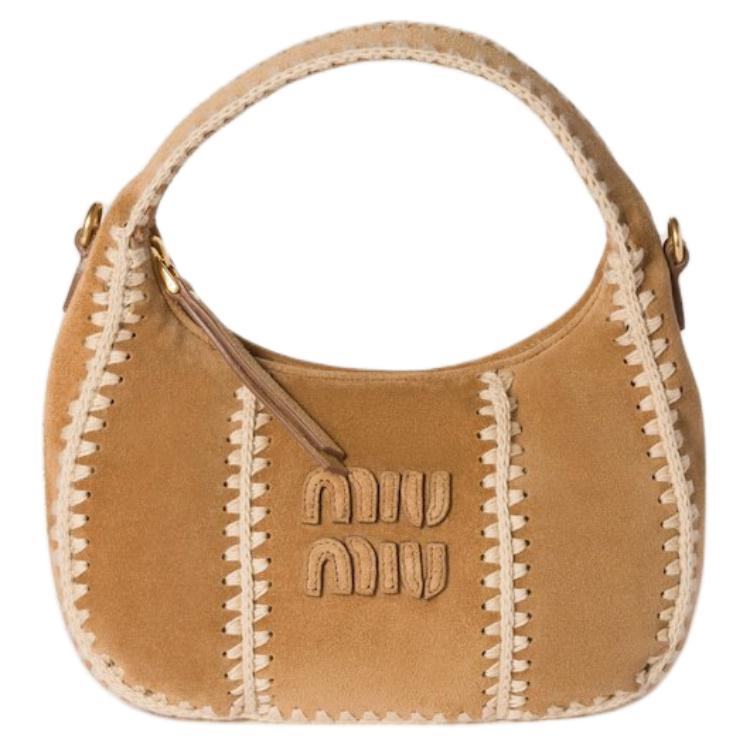 Сумка через плечо Wander Series из телячьей кожи женская cinnamon MIU MIU — фото 2