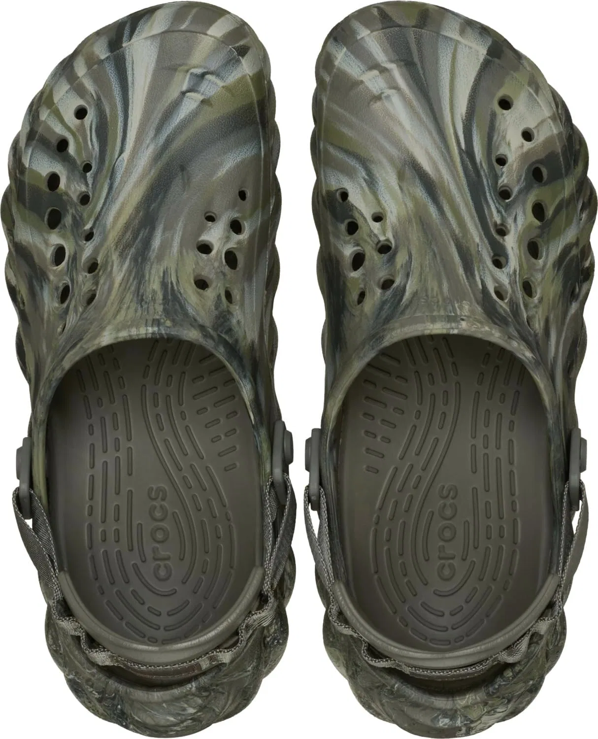 Кроксы Echo Marbled Unisex Adult Clog Crocs, Dusty Olive Multi — фото 3